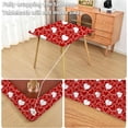 thumbnail image 2 of Spring Red Heart Fitted Tablecloth with Elastic for 34x34 inch Square Folding Tables Washable Valentine Stretchy Spandex Card Table Covers Cloth Fabric Table Cloths, 2 of 4