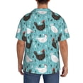 thumbnail image 3 of Balery Lovely Roosters Camisa Casual de Manga Corta con Botones para Hombre, Texturizada, Estilo Cubano, para Playa, Verano-X-Large, 3 of 5