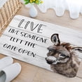 thumbnail image 3 of Donkey Bathroom Rugs, Cute Funny Donkey with Motivational Inspirational Quotes Bath Rugs, Country Farm Animal Donkey on Rustic Wood Bathroom Rug Mat 19X31inch, Extra Soft and Absorbent Bath Rugs, 3 of 3