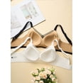 thumbnail image 7 of SHARICCA Women Comfort Seamless Wirefree Bra Lace Patchwork Smooth T-shirt Bra, 7 of 7