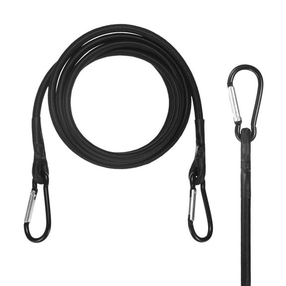 Uxcell 2-Pack Bungee Cords, 70.9 Inch High Elastic Canopy Tarp Tie Down Bungee Straps with Aluminium Hooks [Black]