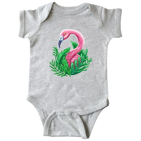 

Inktastic Flamingo and tropical plants Gift Baby Boy or Baby Girl Bodysuit