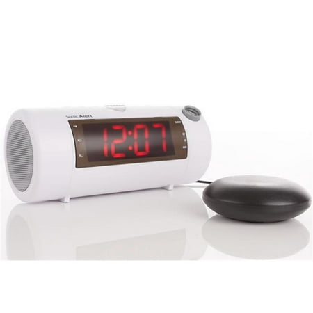 Sonic Alert SA-SB700WSS Blast Projection Bluetooth Alarm Clock with Bed (Best Bed Shaker Alarm)