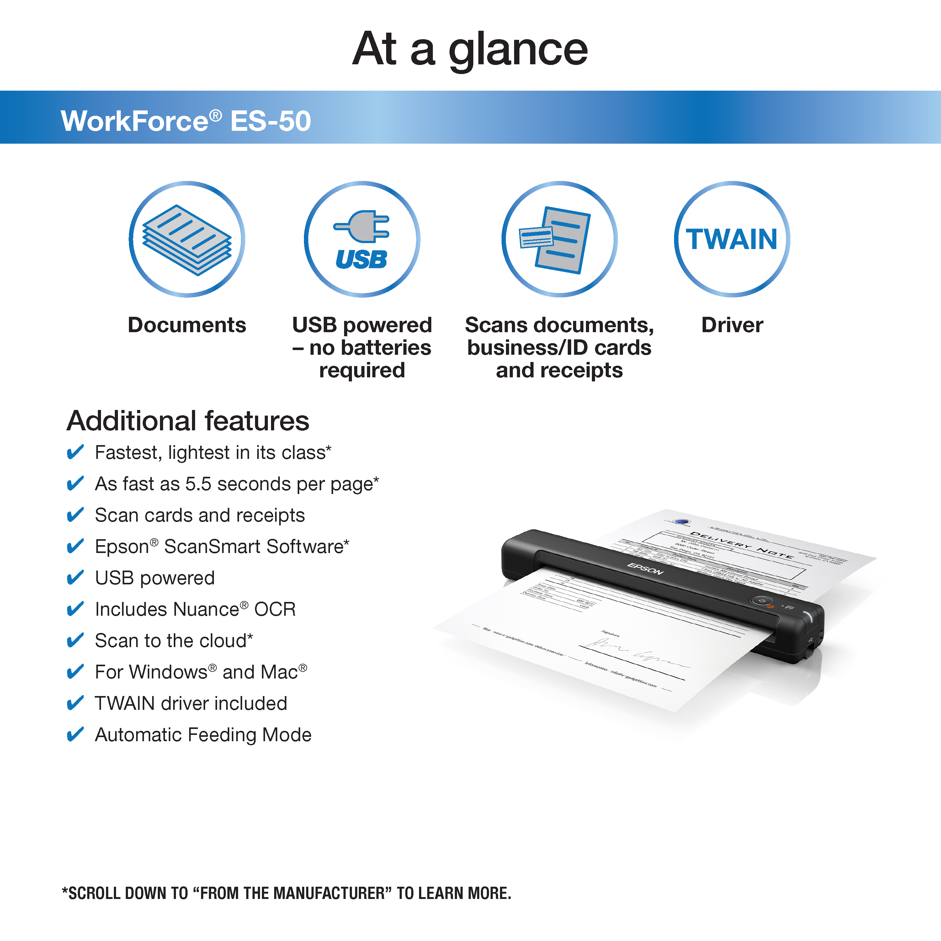 Epson WorkForce ES-50 Portable Document Scanner photo 3