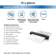 Epson WorkForce ES-50 الماسح الضوئي للأوراق المستعملة المحمولة للكمبيوتر الشخصي وأجهزة Mac