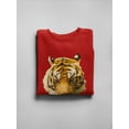 thumbnail image 3 of Realistic Tiger Head Sweatshirt Women -Image by Shutterstock, Female Small, 3 of 4