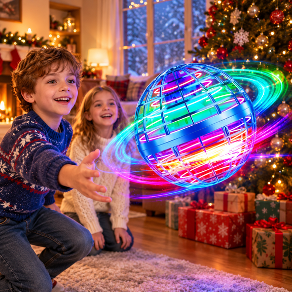 Flying Orb Ball Toys, 2026 Cosmic Globe Hover Ball, Hand Ball Fidget Balls, RGB Light Magic Space UFO Cool Toy, Mini Ball Flying Spinner for Kid Adults Outdoor Indoor
