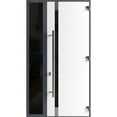 thumbnail image 2 of Front Exterior Prehung Steel Door / Ronex 1011 Grey / Side Exterior Window Sidelite / Stainless Inserts Entry Metal Modern Painted W36+12x96 Left-hand, 2 of 5