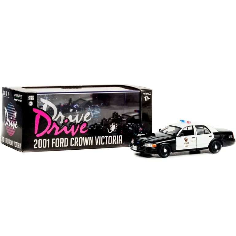 2001 Ford Crown Victoria Police Interceptor Black and White 