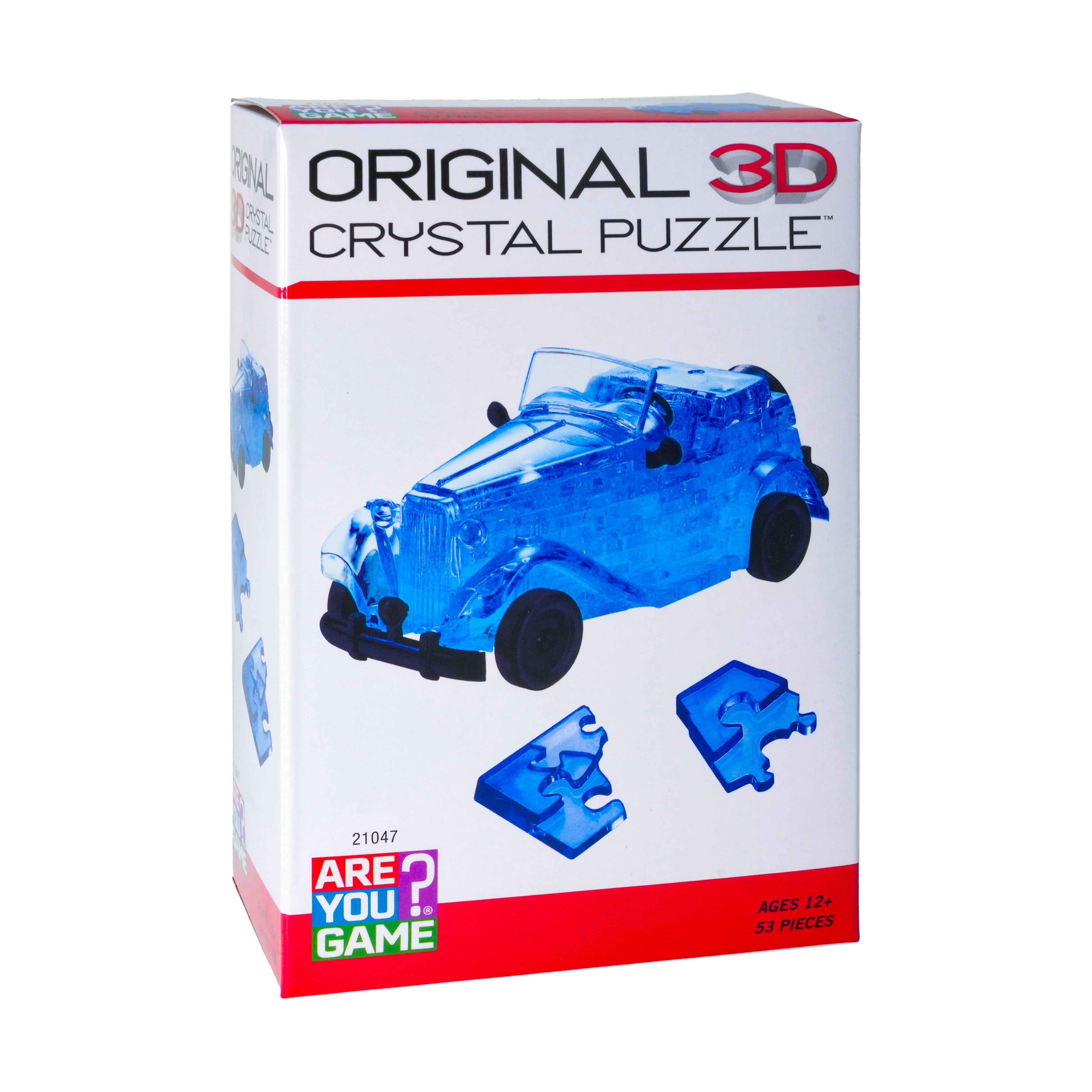 AreYouGame.com 3D Crystal Puzzle - Classic Car (Blue): 53 Pcs
