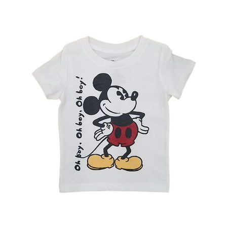 

Disney Infant & Toddler Boys White Mickey Mouse Oh Boy Tee Shirt 5T