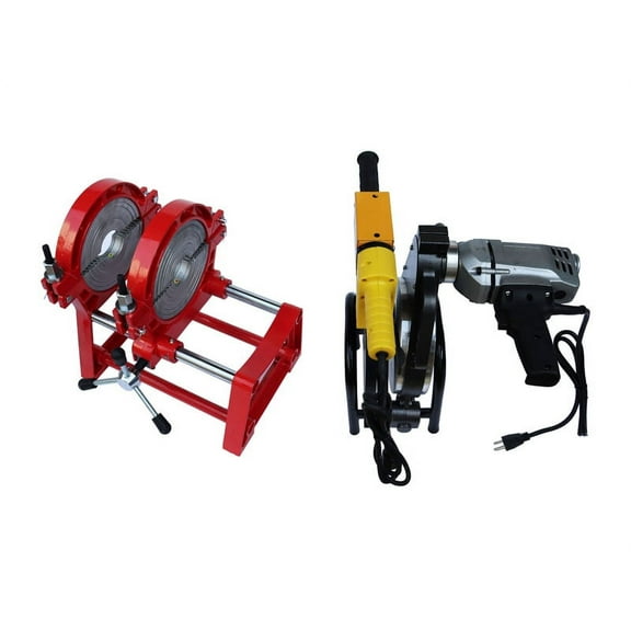 INTBUYING Pipe Fusion Welder HDPE Pipes 2 Clamps 2.48"-7.87" Manual HDPE Tube Butt Fushion Welding Machine with Timer for PE PB PPR