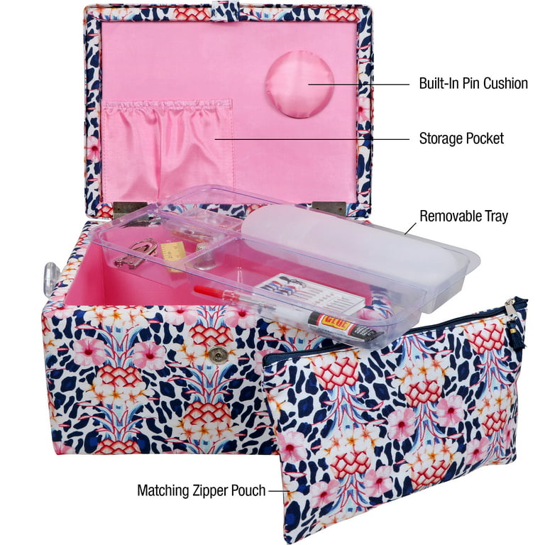 Singer Sewing Basket With Matching Zipper Pouch