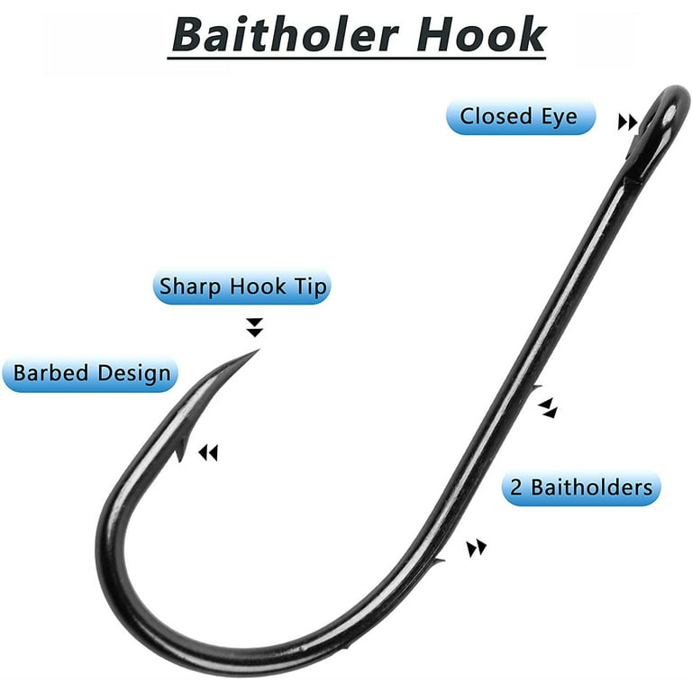 Baitholder Fishing Hooks Barbed Shank Beak Bait Holder Hooks Black