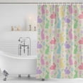thumbnail image 3 of Happy Easter Shower Curtain, Waterproof Shower Curtains for Bathroom, Spring Colorful Bunny Floral Rustic Burlap Washable Fabric Bathtub Curtain Set Bath Decor with 12 Hooks 48"x72", 3 of 8