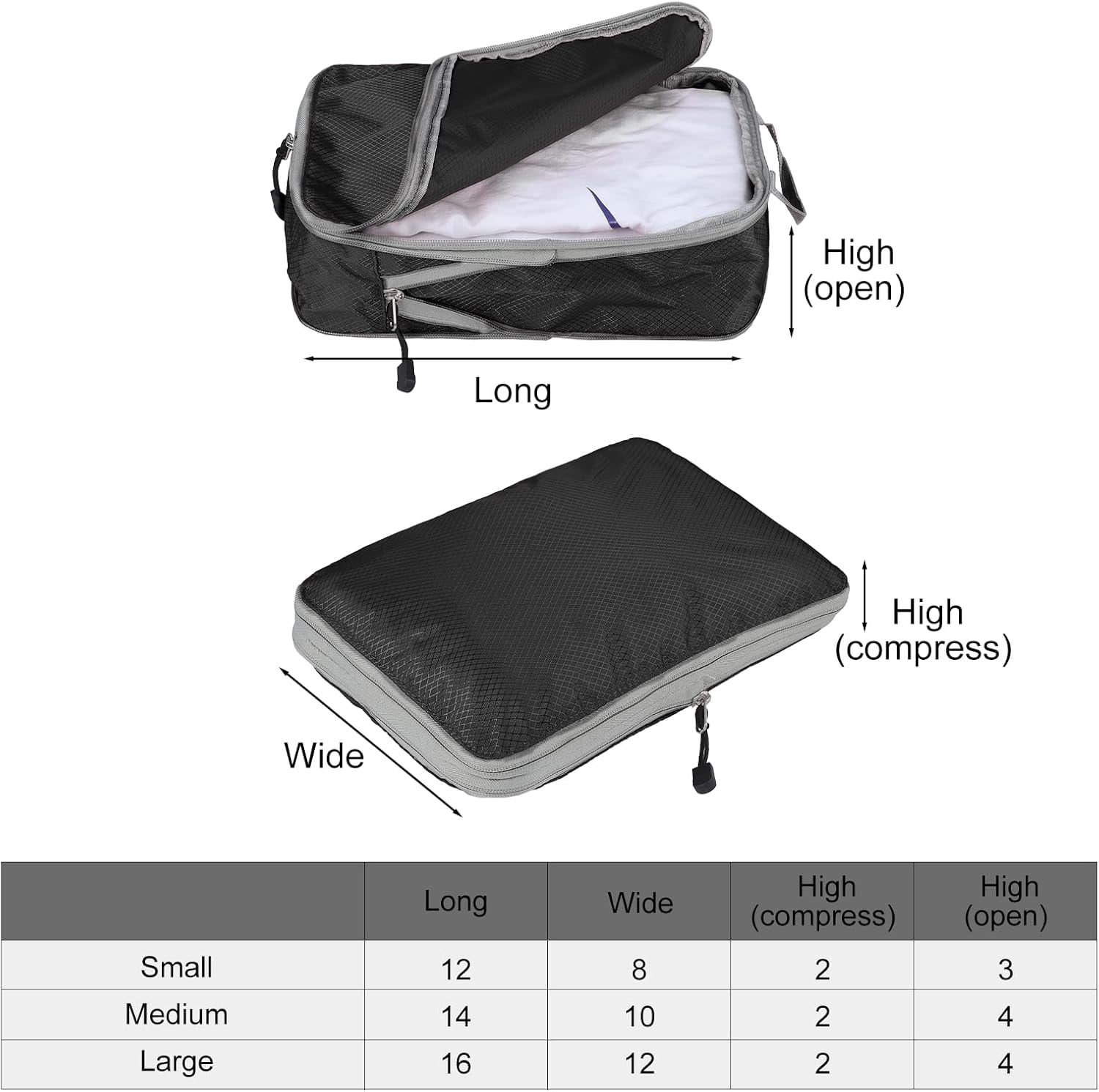 XiHAMA Compression Packing Cube Set for Carrying on Luggage Travel Packing Organizers with Laundry Bag for Backpack