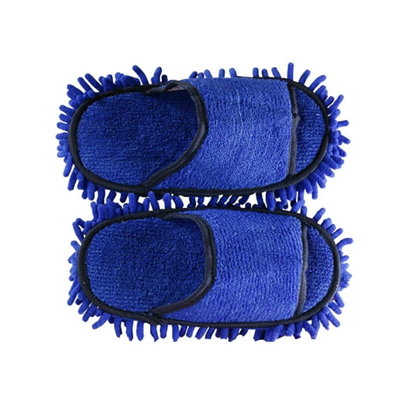 BESTYASH 1 Pair Towel Cotton Slippers Dark Blue for Indoor Cleaning Use