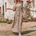 thumbnail image 2 of Vestido Bohemio Floral Vestido Largo Con Abertura Lateral Vestido de Veranovestido de Verano Para Mujer Casual Media Manga Boho Impreso Con Cuello en V Dividir Con Cinturón Vestidos Odeerbi  ODB116202, 2 of 8