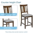 thumbnail image 5 of GZXS 5-Piece Dining Room Set, 34.5" Square Table and 4 Slat-Back Padded Chairs with Footrest for Home Kitchen Furniture, Dinettes, Walnut, 5 of 9