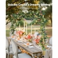 thumbnail image 6 of KFFKFF Adjustable Over-The-Table Rod Stand with Clamps, 13"-42" Height & 28"-98" Length Range, Metal Table Arch Frame with Rattan Design, Ideal for Wedding, Birthday, and Holiday Decorations, Gold, 6 of 9