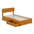 thumbnail image 2 of AFI Capri Twin Wood Platform Bed with Panel Footboard and Storage Drawers, Light Toffee, 2 of 16