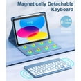 thumbnail image 4 of GEAK for iPad A16 11th 10th Generation Case with Keyboard, 7 Colors Backlit Detachable Folio Keyboard Cover with Pencil Holder for iPad 10th Gen 10.9 Inch/11th Gen 11 Inch, Blue, 4 of 9