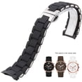thumbnail image 4 of Correa de reloj de acero inoxidable y silicona para AR5905 AR5920 AR5890 AR5891 AR5889, 20 mm, 23 mm, color negro y marrón, para hombre y mujer, 4 of 5