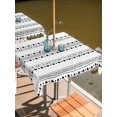 thumbnail image 2 of Outdoor Tablecloths with Umbrella Hole & Zipper, White Boho Geometric 60x60 Inch Square Tablecloths, Abstract Art Dots Striped Waterproof Table Cloth, Patio/Pool/Picnic Table Covers, 2 of 8