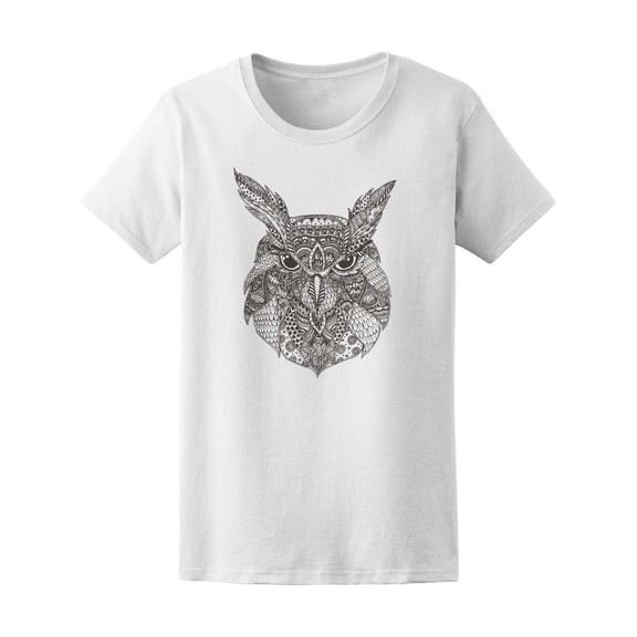 Floral Zen Doodle Owl Tee Women's -Image by Shutterstock