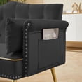 thumbnail image 4 of YWEN 55-Inch Modern Velvet Loveseat Sofa with Gold Metal Legs & Side Pockets, Tufted Backrest, Perfect for Living Room, Bedroom, or Office, 4 of 10