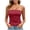 Red, variant on Tube Tops for Women Long Textured Lace Trim Tops(White,1 Pack,Size S-L)