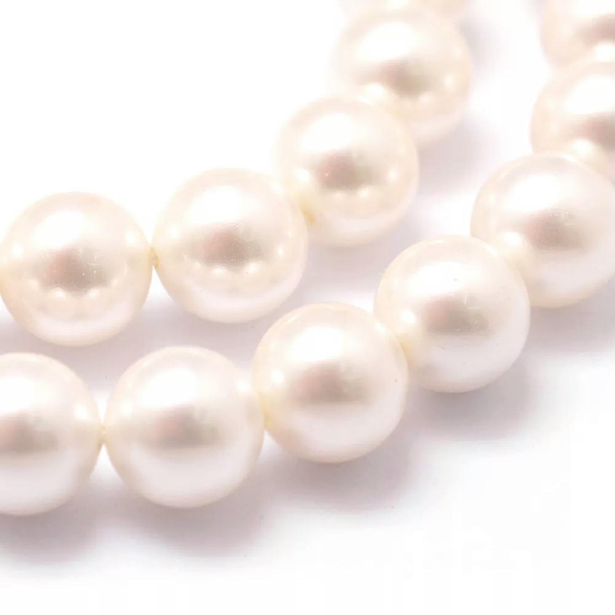 U8MO 5 Strds Shell Pearl Beads Spacer 8mm Round Smooth Loose Beads Craft Floral White
