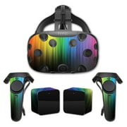 Skin Decal Wrap Compatible With HTC Vive Full Coverage Rainbow Streaks