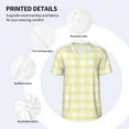 thumbnail image 5 of Fotbe Lemon Yellow Checkboard Baseball Jersey Shirt for Men and Women, Casual Short Sleeves Button Down T-Shirt-, 5 of 9