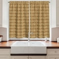 thumbnail image 2 of Ambesonne Retro Kitchen Curtains, Abstract Fractal Geometry, 55"x39", Caramel and Tan, 2 of 3