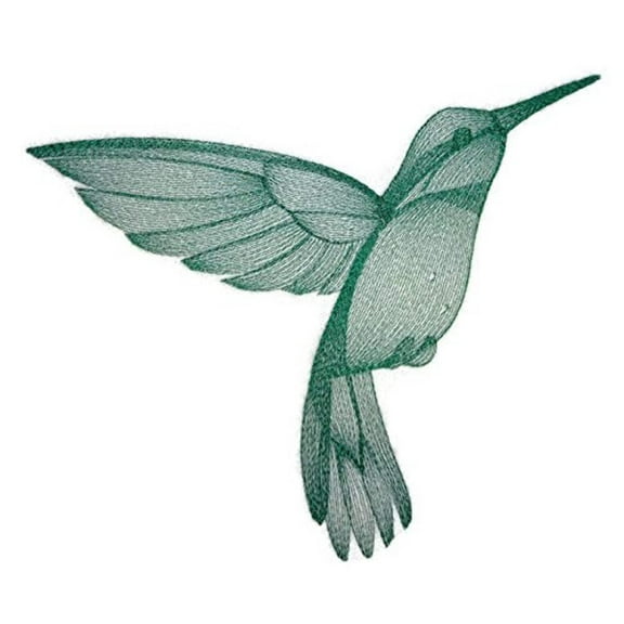 Elegant Etching Hummingbird Embroidered Iron on/Sew patch [8.55" X 6.8"]