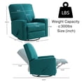thumbnail image 3 of Harkawon Swivel Rocker Glider Recliner Chair, 360°Swivel Reclining Chair for Living Room, Green, 3 of 7