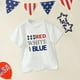 thumbnail image 5 of Gibobby blusas aesthetic Camisetas con estampado de texto en rojo, y azul para niños pequeños, camiseta con bandera americana, camisetas patrióticas de manga corta para niños(Blanco, 4-5 Años), 5 of 5