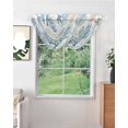 thumbnail image 2 of Waterfall Valances for Windows, Blue Coastal Kitchen Sheer Valance Curtains, Nautical Coral Beach Starfish Rod Pocket Elegant Swag Valances for Living Room Bedroom, 47.2"x38.5", 3 Panel, 2 of 8