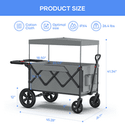 Wagon Stroller for Kids, SaveJoy 3-in-1 Collapsible Stroller Wagon for 2 Toddlers with Removable Canopy, 5-Point Harness, All-Terrain Wheels