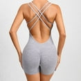thumbnail image 6 of Workout Jumpsuits For Women Seamless Back Cross Yoga Jumpsuit One Piece Backless Workout Athletic Bodysuit Double Strap Sport Rompers, 6 of 7