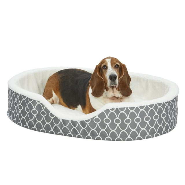 Lit pour Animaux de Compagnie Orthopédique avec Protection en Tissu Téflon, Gris XL
