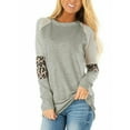 thumbnail image 2 of DODOING Womens Tunic Tops Color Block Long Sleeve Leopard Print Tops Round Neck Striped Loose Casual Shirts T Shirt Tops, 2 of 2