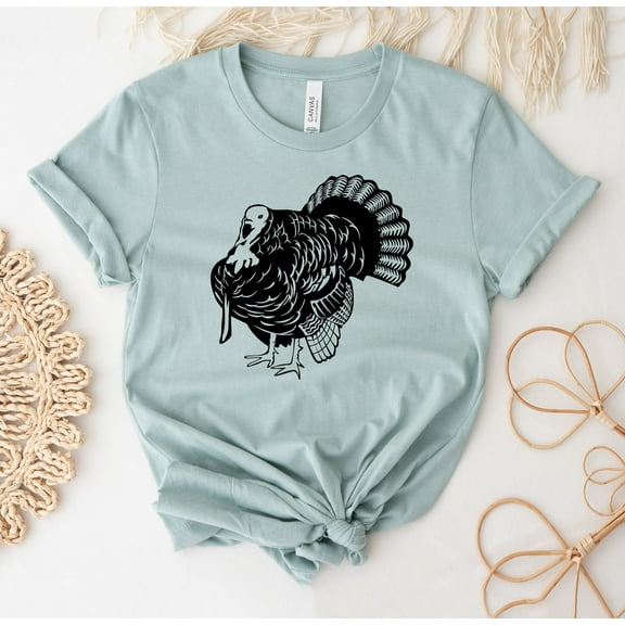 Turkey T-shirt Thanksgiving Top Family Dinner Shirt Best Of Gift Lover T-shirts Animal Tee Hunter Women's Face Shirts Funny Cute Fall Little Matching