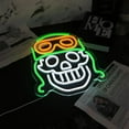 thumbnail image 2 of UPONRAY Skull Neon Signs, 13.8"*12.6" Dimmable & USB-Powered LED Neon Light, Stylish Wall Decor for Halloween Party, Home, Bar, Shop, Haunted House, 2 of 9