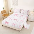 thumbnail image 2 of Erosebridal Pink Ribbon Bowknot Girls Full Size Sheets,Cartoon Coquette Bows Bed Sheets For Kids 4-Piece, 2 of 6
