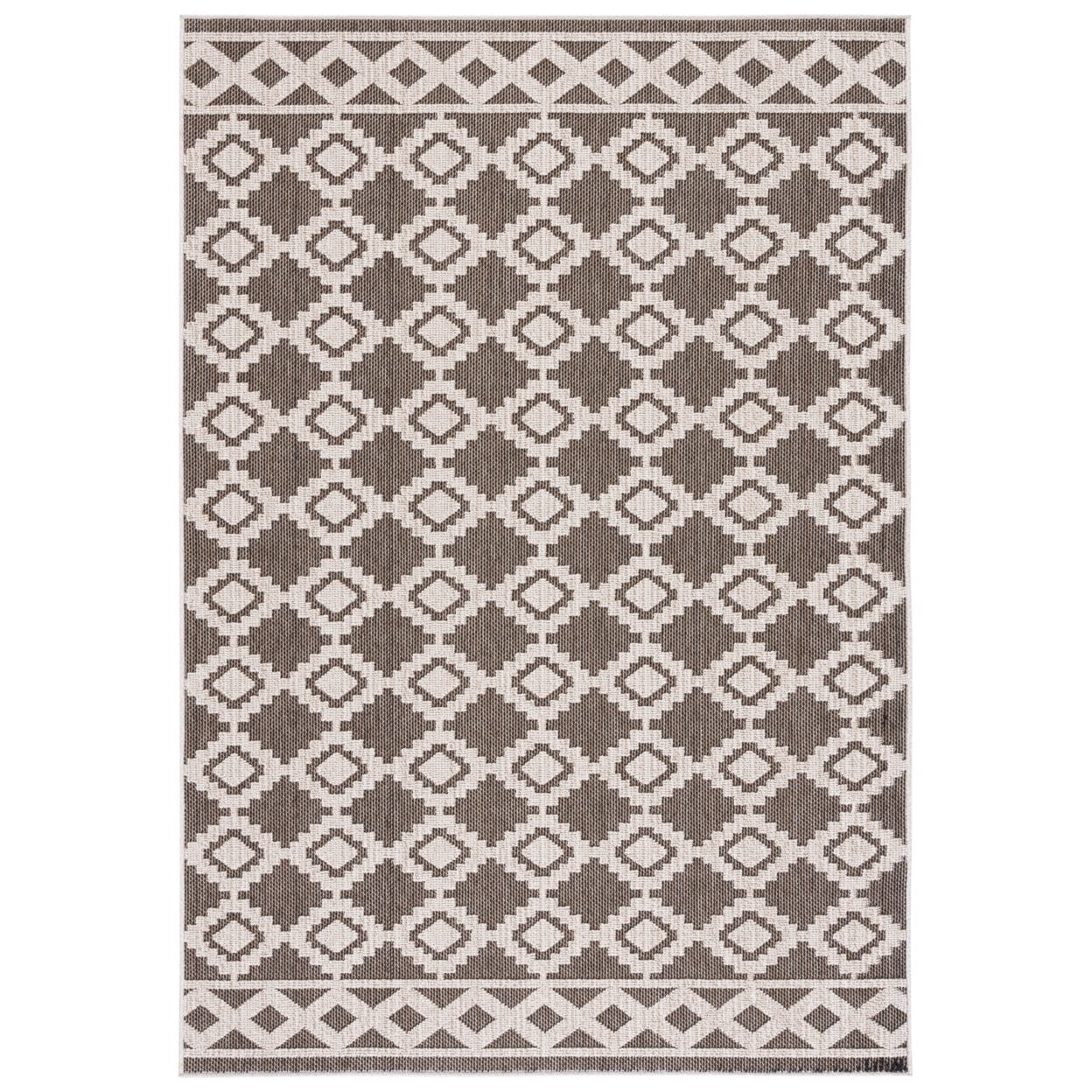 SAFAVIEH Global Paylynn Diamond Indoor/Outdoor Area Rug, Beige/Dark Beig, 9' x 12'