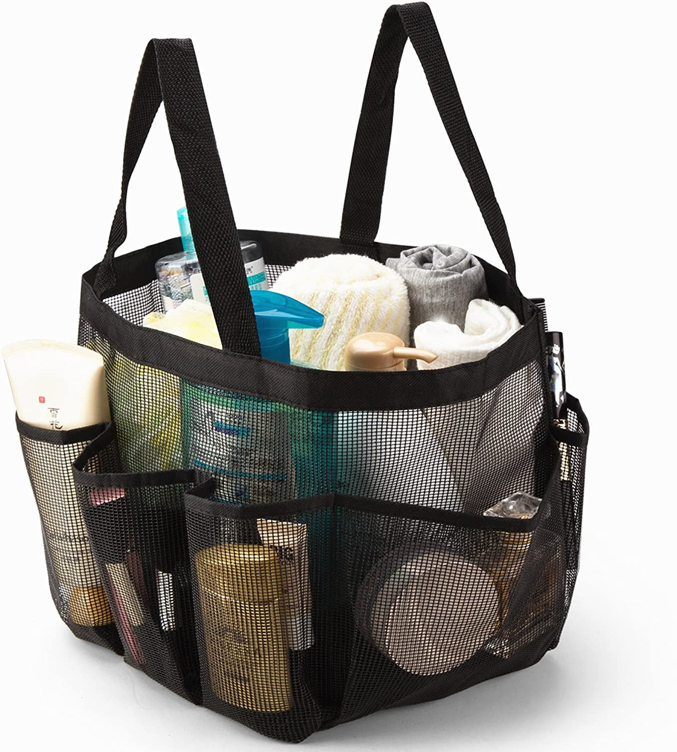 EE_ AF_ Portable Mesh Shower Caddy Organizer Storage Basket Travel Tote Bath Bag 