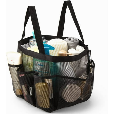 Amerteer Portable Mesh Shower Caddy Quick Dry Shower Tote Hanging Bath & Toiletry Organizer Bag Double Handles for College Dorm Travel Gym & Camping