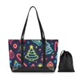 thumbnail image 7 of FORMRS Canvas Laptop Tote Bag for Women with 15.6" Computer Compartments Shoulder Handbag, Neon Christmas, 7 of 7